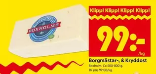 Boxholms - Borgmästar-, & Kryddost