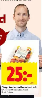 Färgmixade småtomater i ask