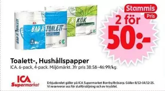 Toalett-, Hushållspapper