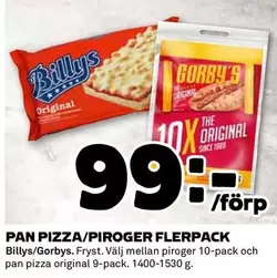 Billys - PAN PIZZA/PIROGER FLERPACK