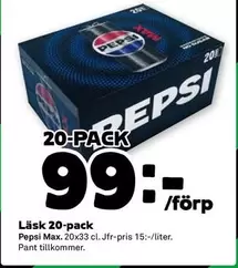 Pepsi - Läsk 20-pack