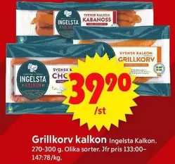 Ingelsta kalkon - Grillkorv kalkon