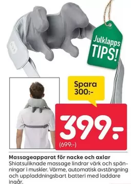 Massageapparat för nacke och axlar