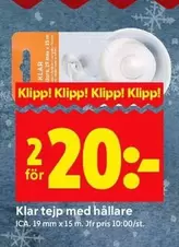 Klar tejp med hållare