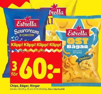 Estrella - Chips, Bågar, Ringar