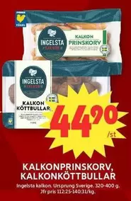 Ingelsta kalkon - KALKONPRINSKORV, KALKONKÖTTBULLAR