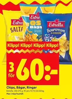 Estrella - Chips, Bågar, Ringar