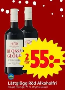 Blossa - Lättglögg Röd Alkoholfri