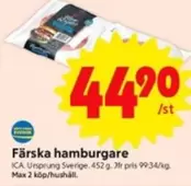 Färska hamburgare