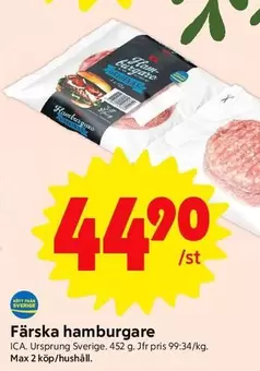 Färska hamburgare