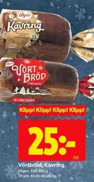 Pågen - Vörtbröd, Kavring