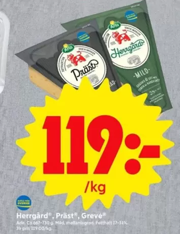 Arla - Präst, Herrgård, Grevé