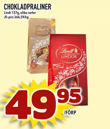 Lindt - CHOKLADPRALINER