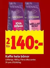 Kaffe hela bönor