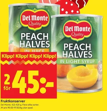 Del Monte - PEACH HALVES