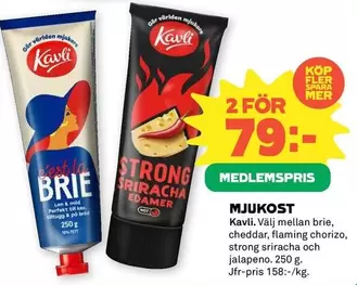 kavli - brie, cheddar, flaming chorizo, strong sriracha och jalapeno