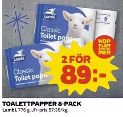 Lambi - TOALETTPAPPER 8-PACK
