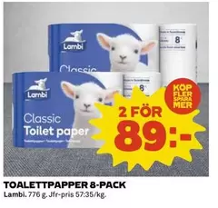 Lambi - TOALETTPAPPER 8-PACK