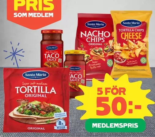 Santa Maria - Tortilla, Nacho Chips, Taco Sauce