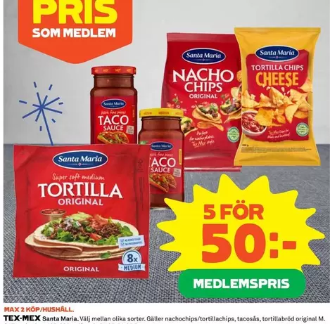 Santa Maria - NACHO CHIPS, TORTILLA CHIPS, TACO SAUCE, TORTILLA ORIGINAL