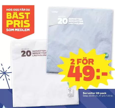 Coop - Servetter 20-pack