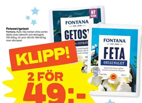 Fontana - Fetaost/getost
