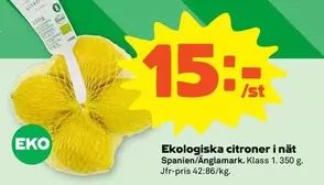 EKO - Ekologiska citroner i nät