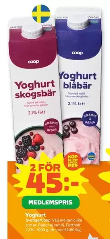 Mer - Yoghurt skogsbär, Yoghurt blåbär