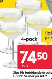 Mer - Glas för bubblande drycke