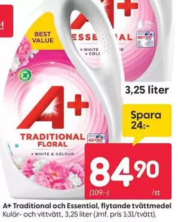 Traditional och Essential, flytande tvättmedel