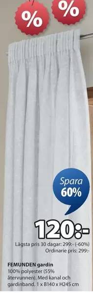 FEMUNDEN gardin