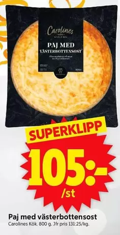 Carolines kök - Paj med västerbottensost