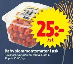 Babyplommontomater i ask