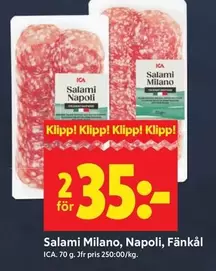 Salami Milano, Napoli, Fänkål