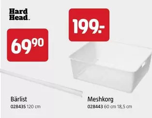 Bärlist 028435 120 cm, Meshkorg 028443 60 cm 18,5 cm