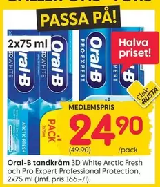 Oral B - tandkräm 3D White Arctic Fresh och Pro Expert Professional Protection