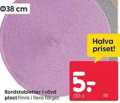 Bordstabletter i vävd plast