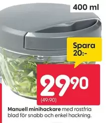 Manuell minihackare med rostfria blad för snabb och enkel hackning