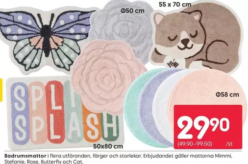 Rose - Badrumsmattor Mimmi, Stefanie, , Butterfly och Cat