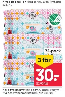 Nivea - tvättservetter, baby