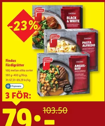 Findus - Färdigrätter