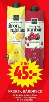 Kiviks - Citron/Ingefära, Tranbär