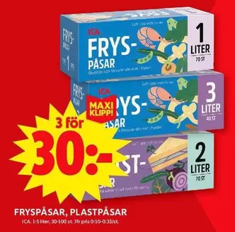 FRYSPÅSAR, PLASTPASAR