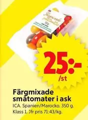 Färgmixade småtomater i ask