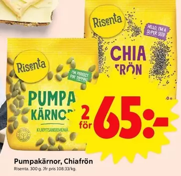 Risenta - Pumpakärnor, Chiafrön