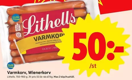 Lithells - Varmkorv, Wienerkorv