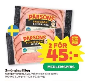 Pärsons - Smörgåspålägg
