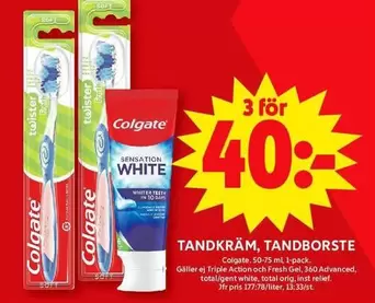 Colgate - TANDKRAM, TANDBORSTE