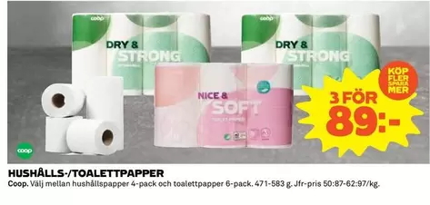 Coop - HUSHÅLLS-/TOALETTPAPPER