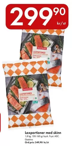 Laxportioner med skinn